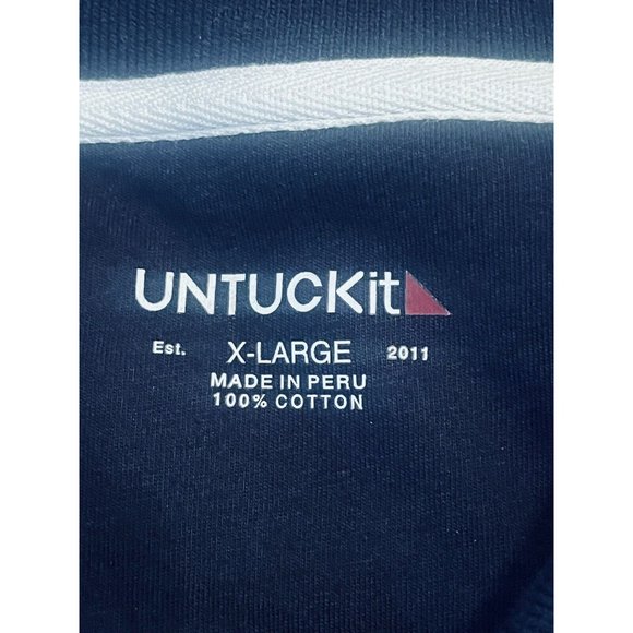 UNTUCKit Polo Sweatshirt Long-Sleeve Polo in Blue Size XL - Picture 5 of 5